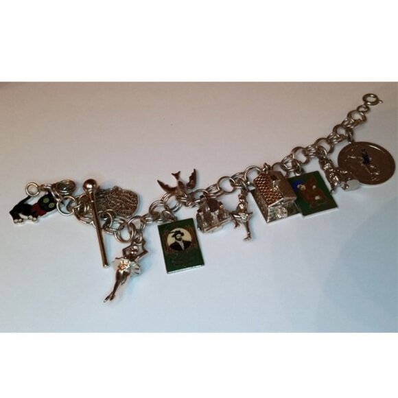 TC Sterling Vintage Charm Bracelet 12 Silver Tone. - Picture 1 of 6